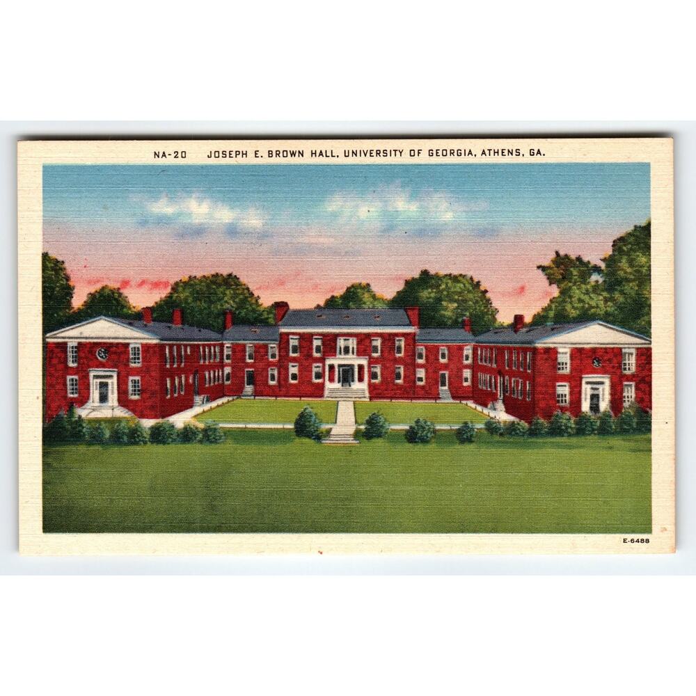 Vintage Linen Postcard Joseph E. Brown Hall University of Georgia Athens